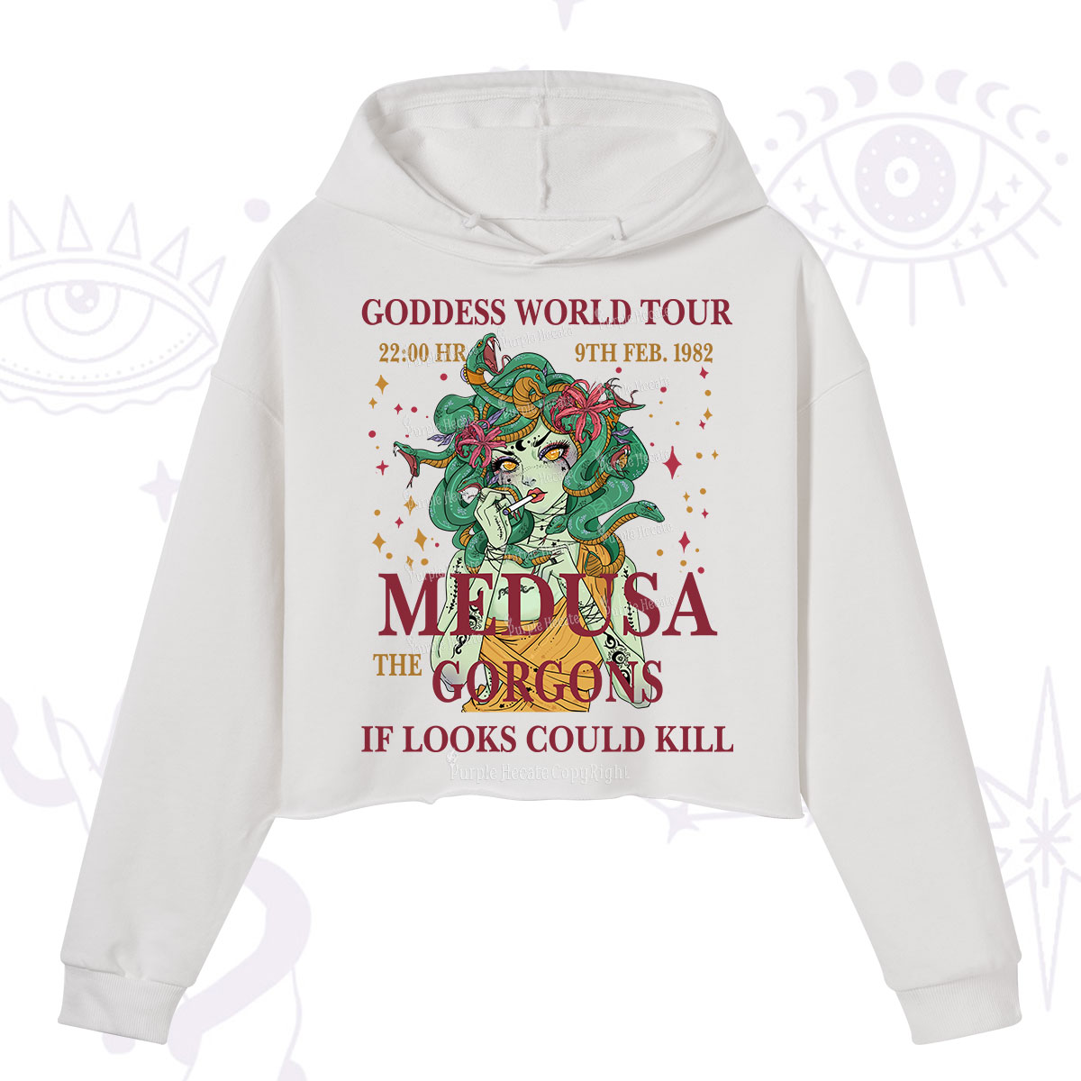 Purplehecate Medusa The Gorgons Crop Hoodie