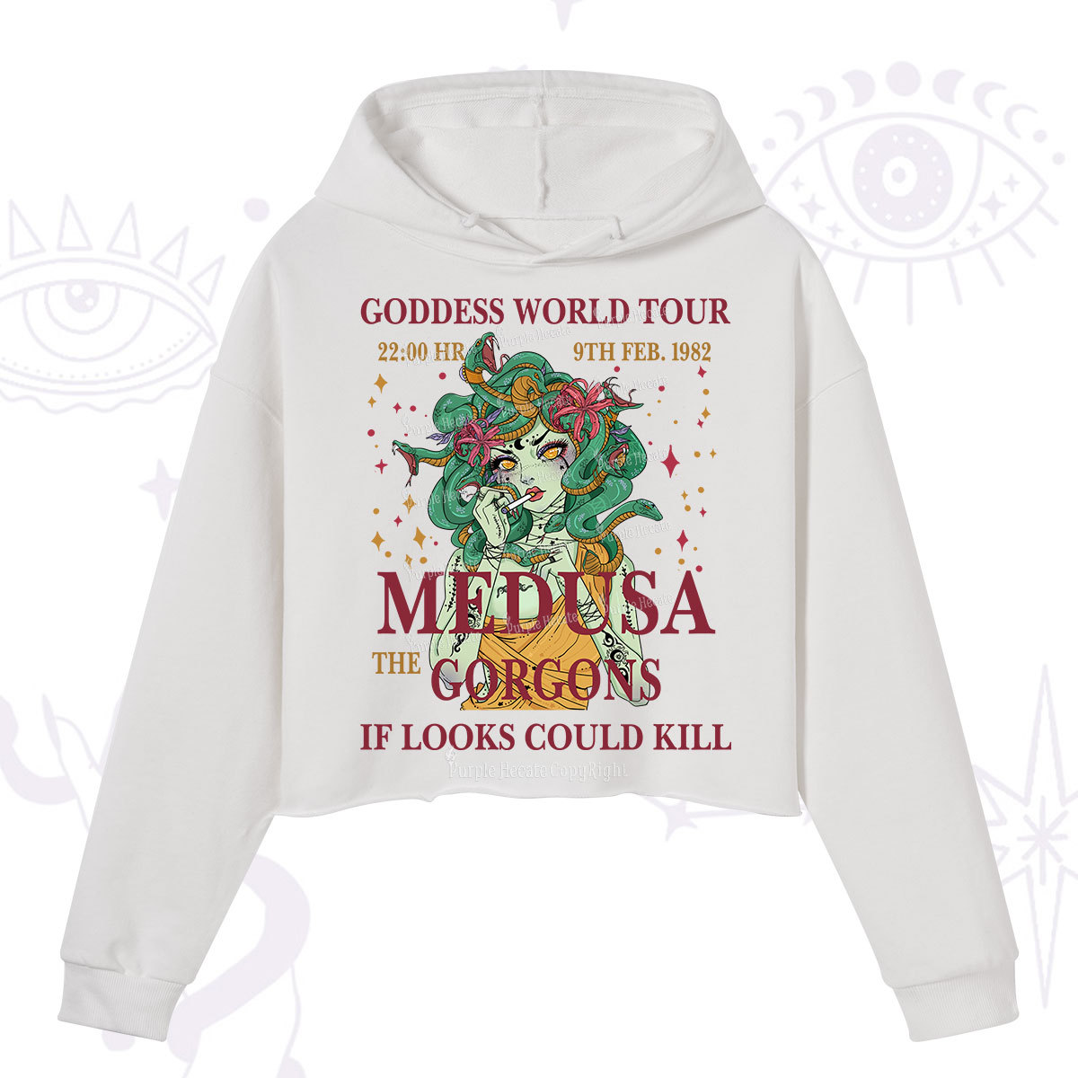 Purplehecate Medusa The Gorgons Crop Hoodie