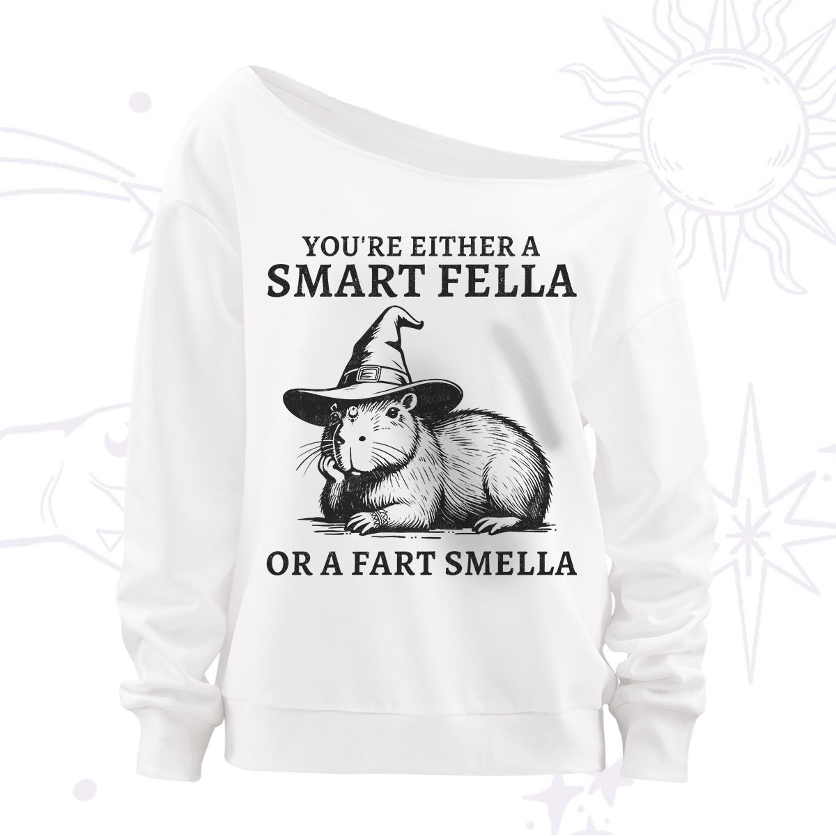 Purplehecate You're Either A Smart Fella or a Smart Fella Off The Shoulder Sweatshirt