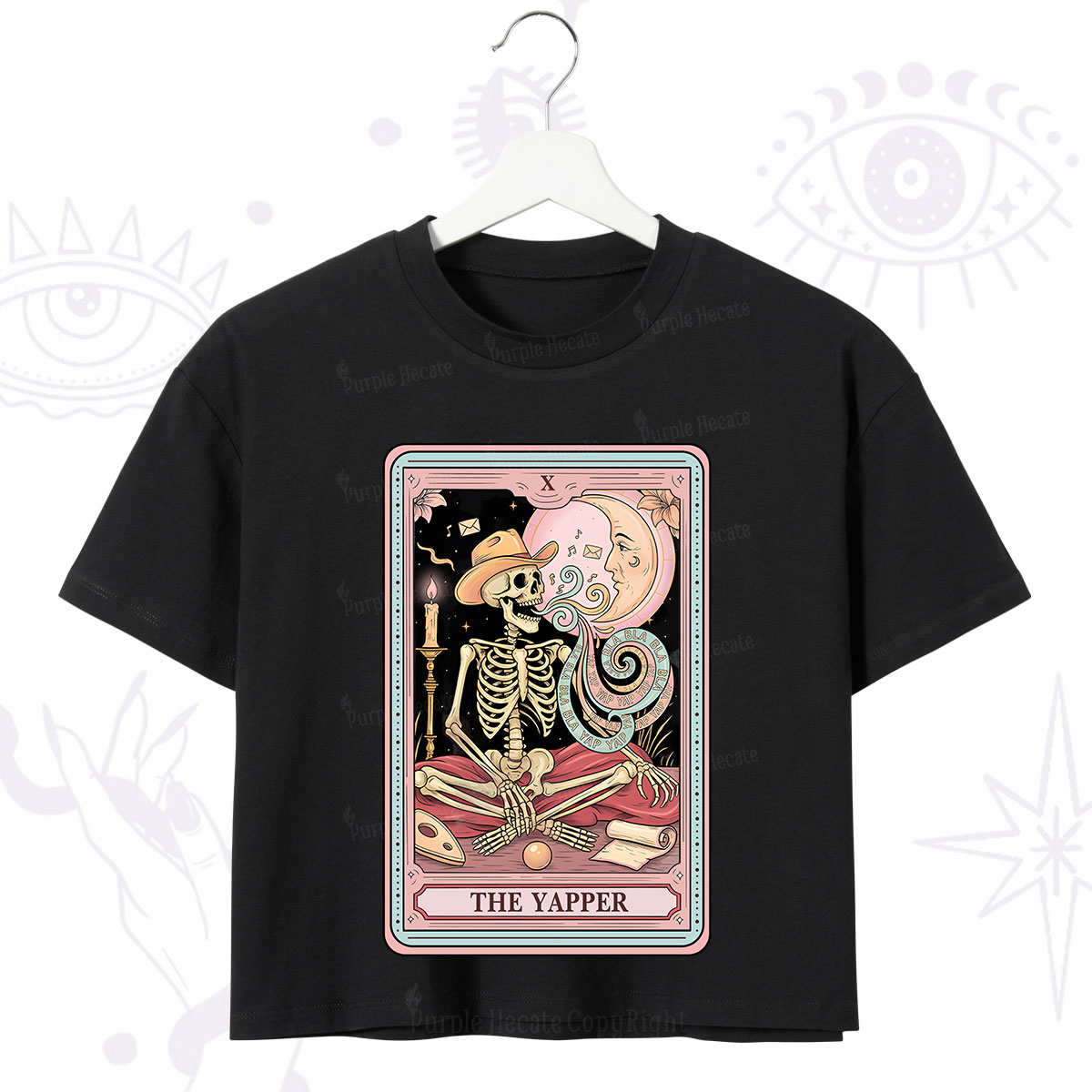 Purplehecate The Skeleton Yapper Tarot Crop T-Shirt
