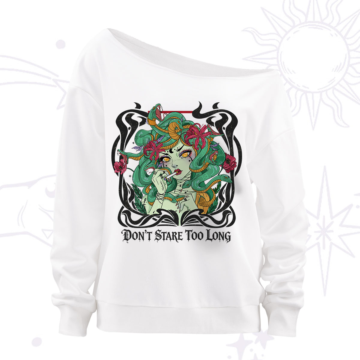 Purplehecate Don't Stare Too Long Off The Shoulder Sweatshirt