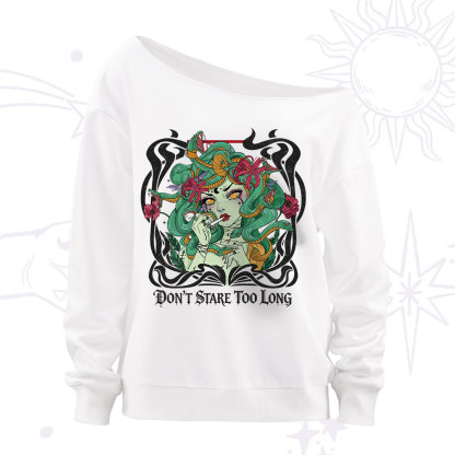 Purplehecate Don't Stare Too Long Off The Shoulder Sweatshirt