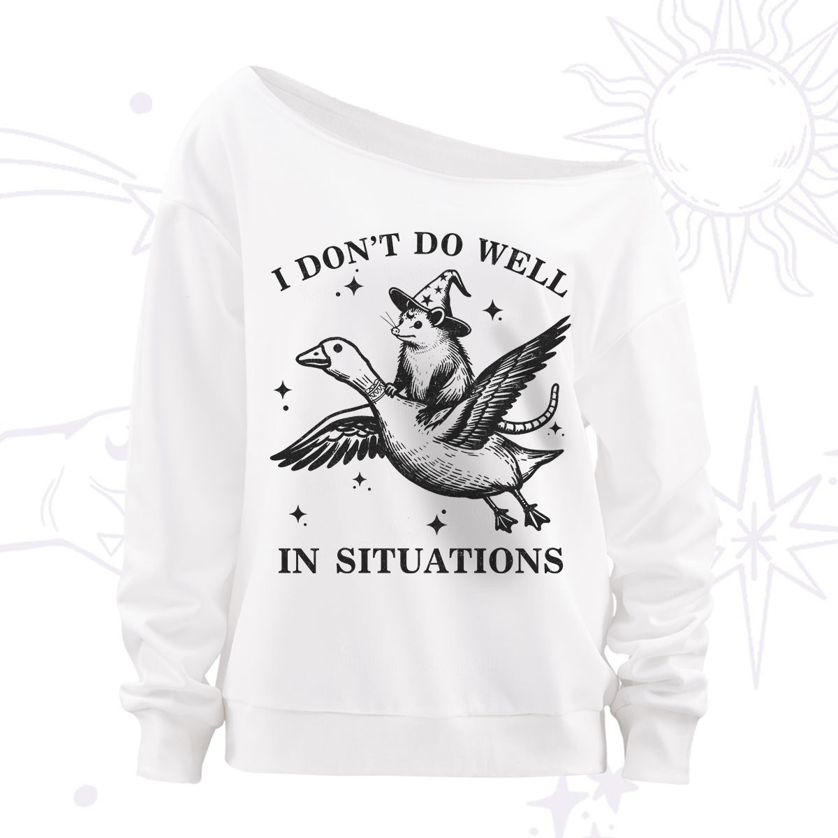Purplehecate I Don't Do Well In Situations Off The Shoulder Sweatshirt