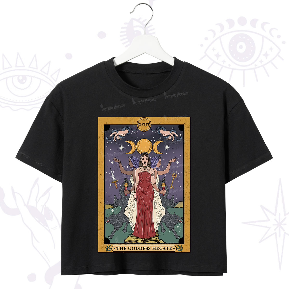 Purplehecate The Goddess Hecate Tarot Crop T-Shirt