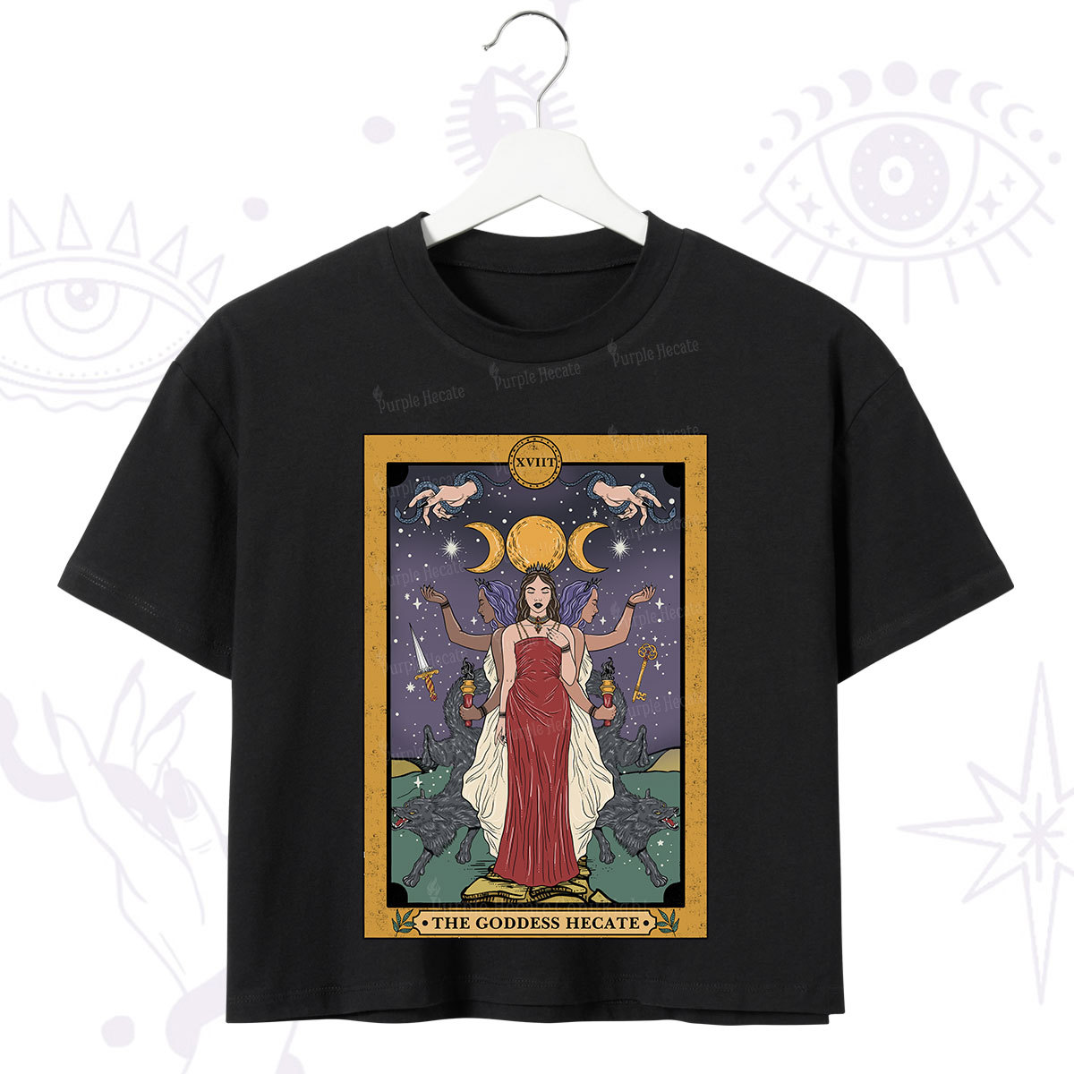 Purplehecate The Goddess Hecate Tarot Crop T-Shirt