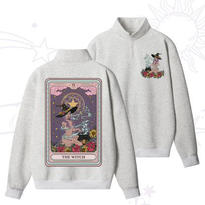 Purplehecate The Witch Tarot Zip Fleece Sweatshirt