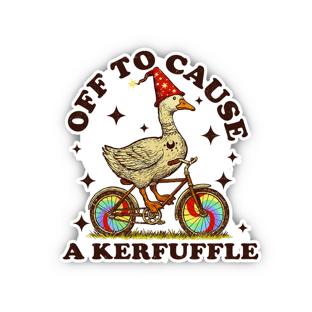 Purplehecate Off to Cause a Kerfuffle Goose Sticker