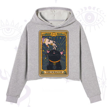 Purplehecate The Scratch Cat Tarot Crop Hoodie