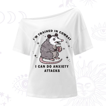 Purplehecate Anixety Attack Opossum One Shoulder T-Shirt