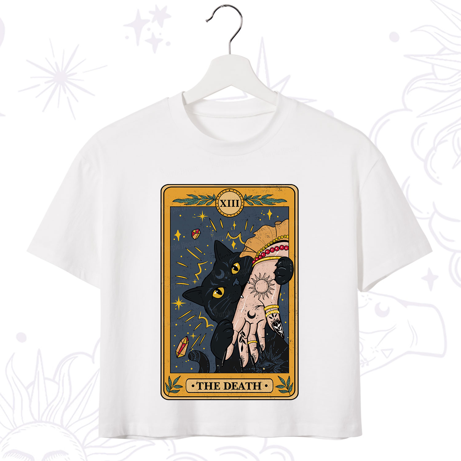 Purplehecate The Death Tarot Card Crop T-Shirt