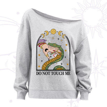 Purplehecate Do Not Touch Me Off The Shoulder Sweatshirt