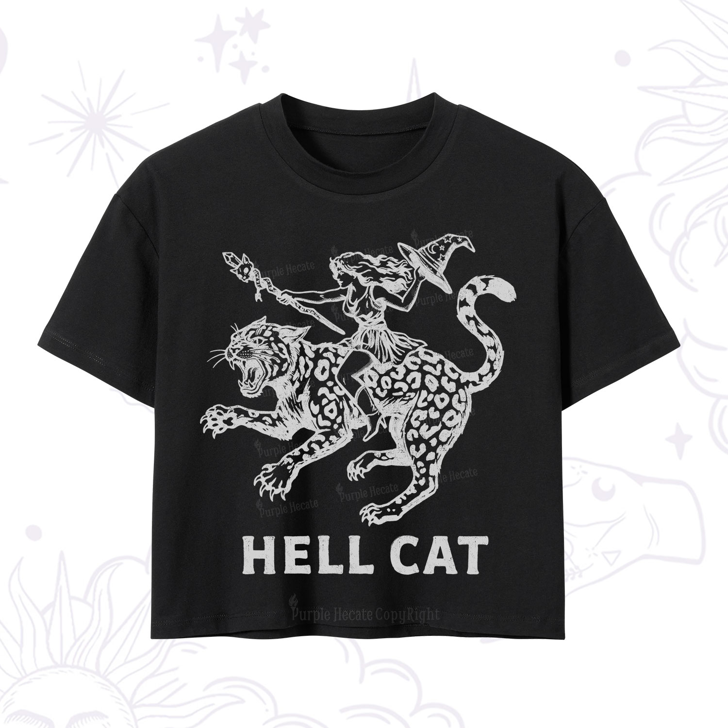 Purplehecate Hex Girl Hell Cat Crop T-Shirt