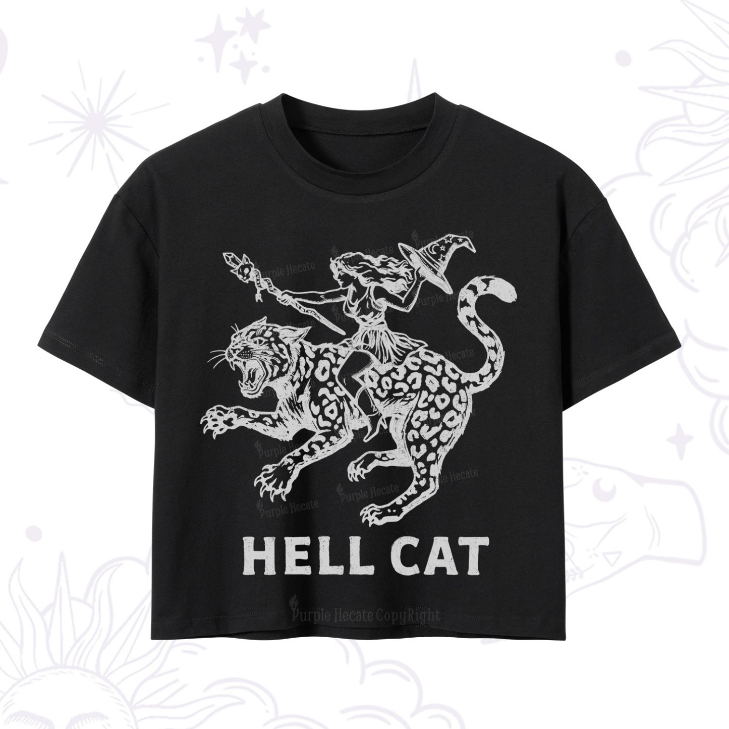 Purplehecate Hex Girl Hell Cat Crop T-Shirt