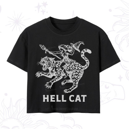 Purplehecate Hex Girl Hell Cat Crop T-Shirt