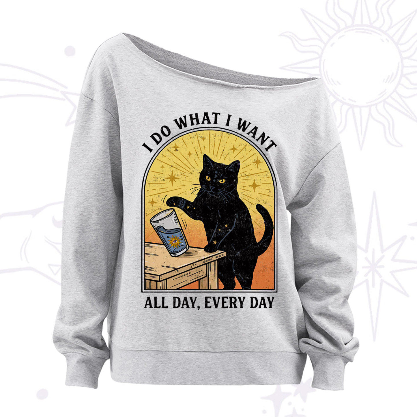 Purplehecate I Do What I What Off The Shoulder Sweatshirt