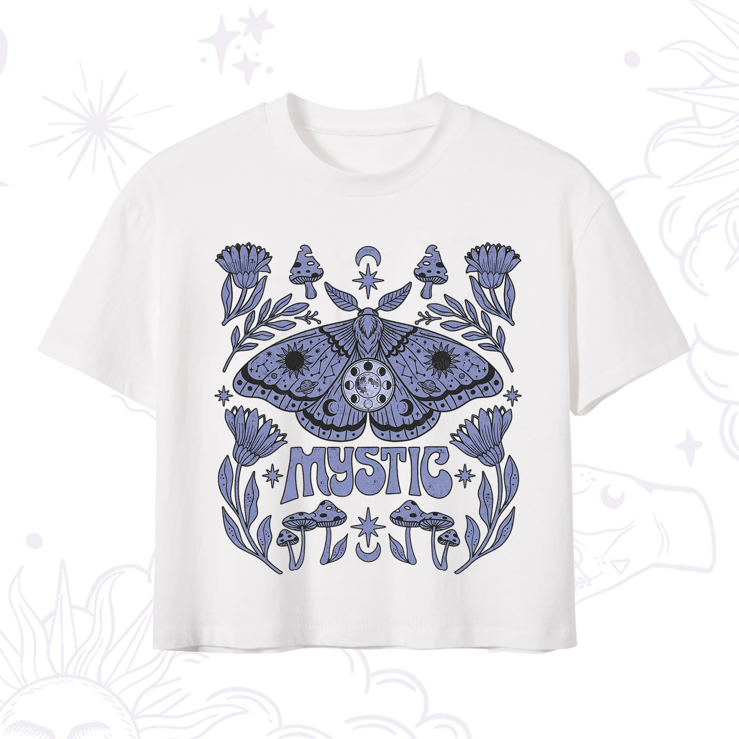 Purplehecate Mystic Luna Moth Crop T-Shirt