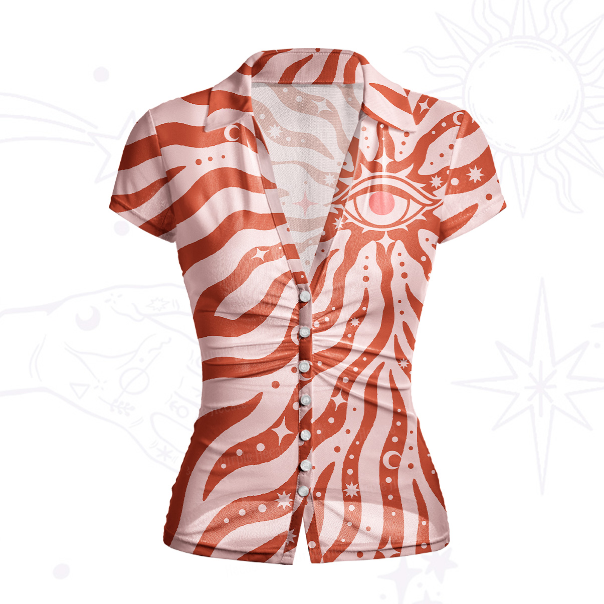 Purplehecate Green Vision Illusion Mesh Button Up Top