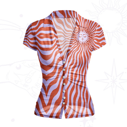 Purplehecate Radiance of the Sun Mesh Button Up Top
