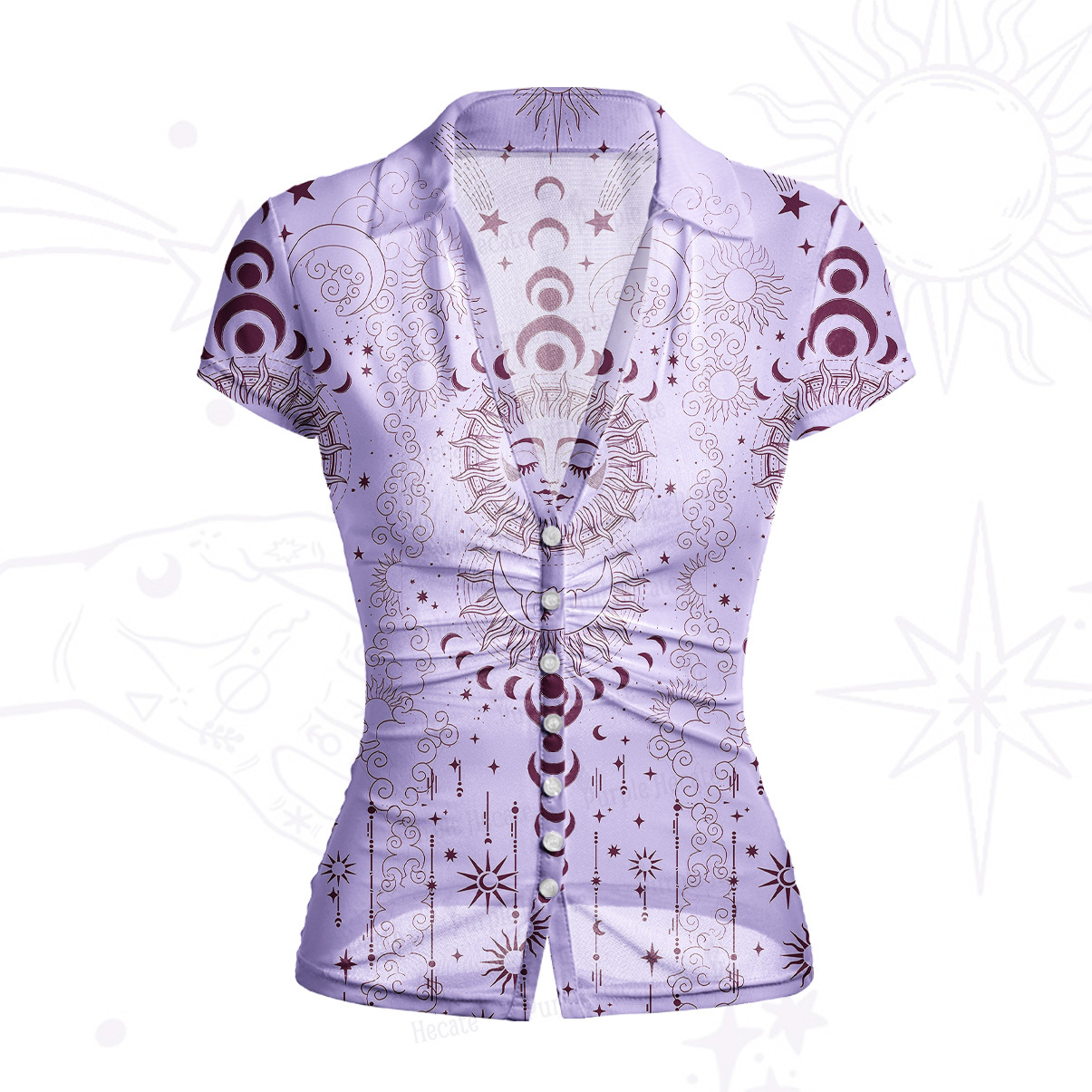 Purplehecate Lunar Eclipse Mesh Button Up Top