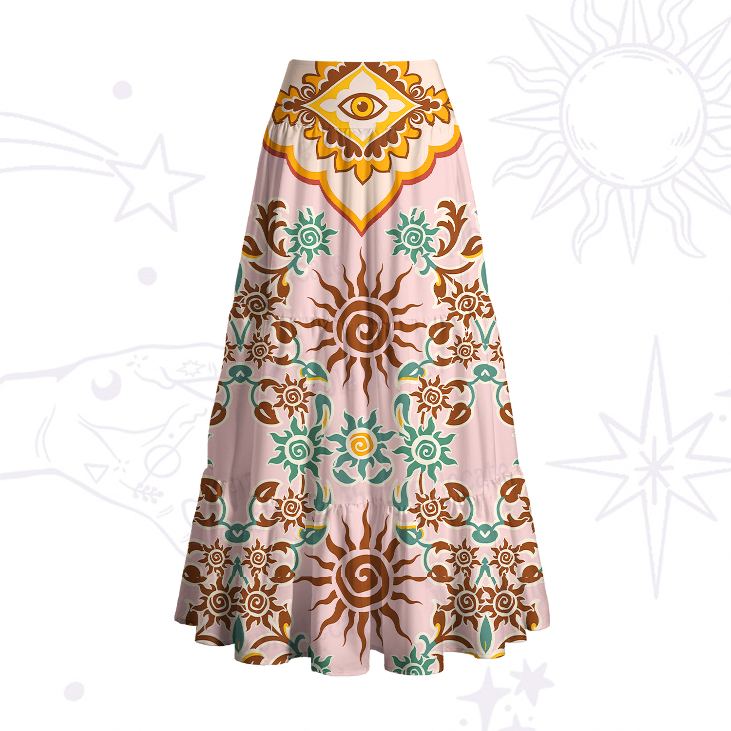 Purplehecate Solar Whispers Witch Convertible Maxi Skirt
