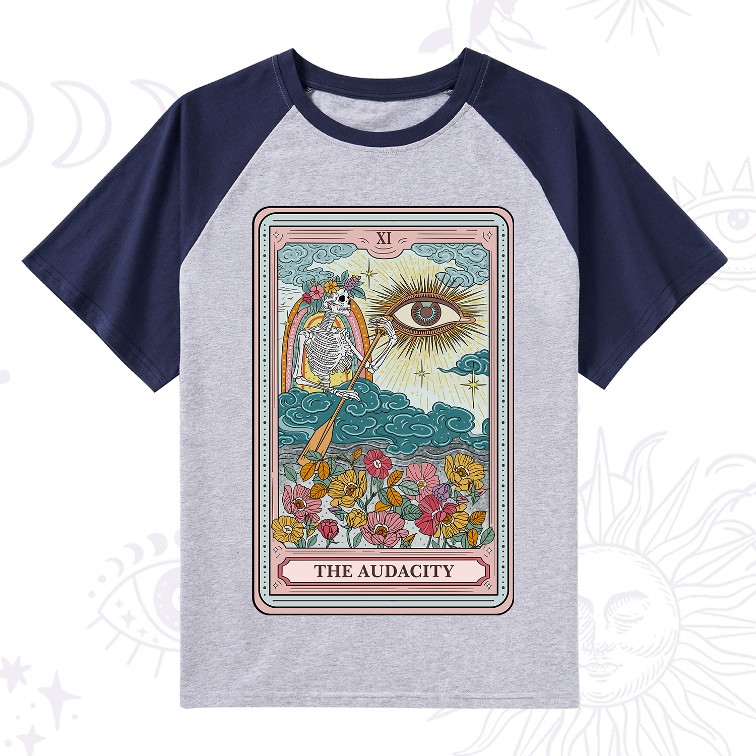 Purplehecate The Audacity Tarot Raglan Short Sleeve T‑Shirt
