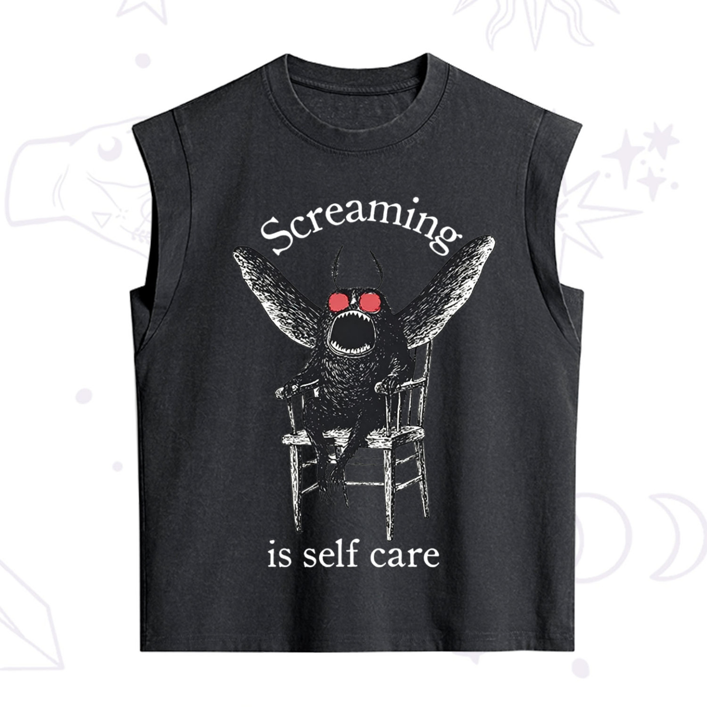 Purplehecate Mothman Screaming Vintage Washed Tank