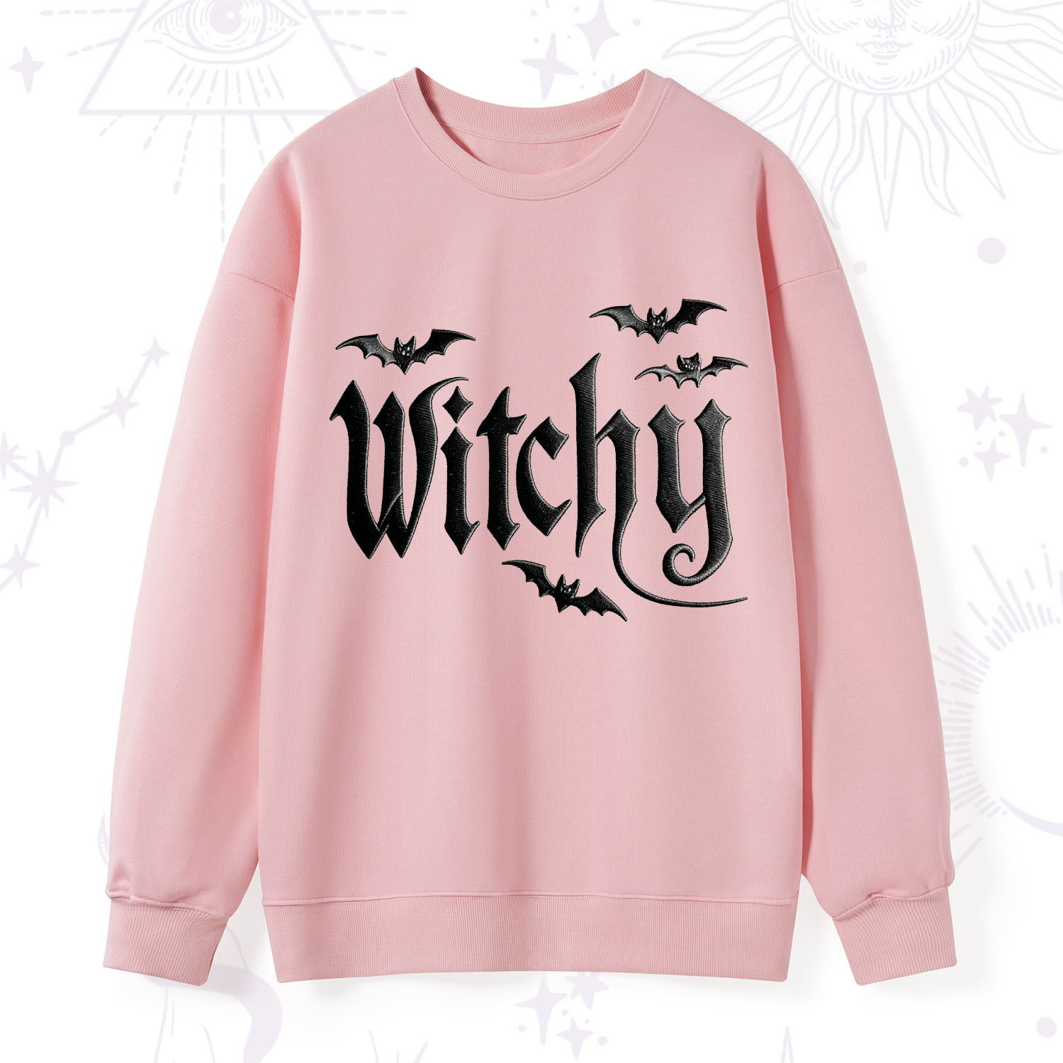 Purplehecate Gothic Bat Embroidered Sweatshirt