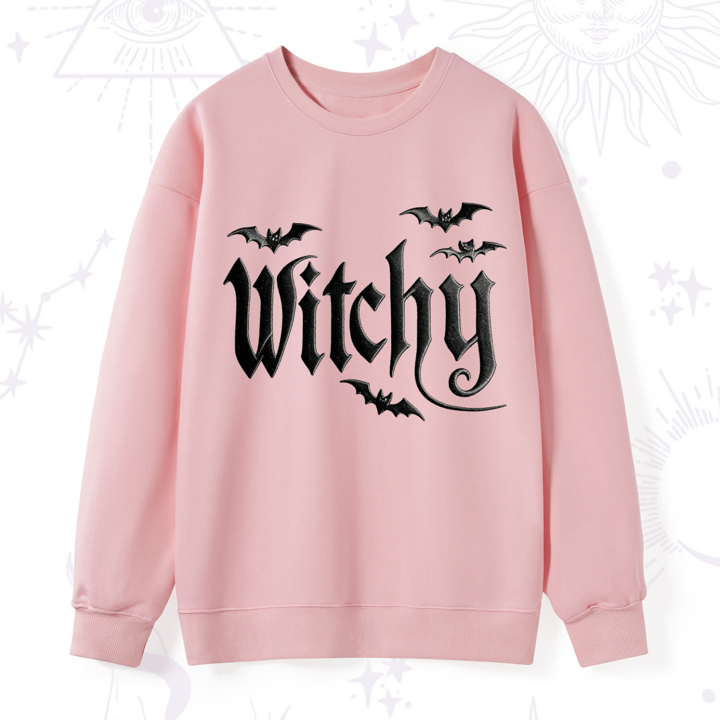 Purplehecate Gothic Bat Embroidered Sweatshirt
