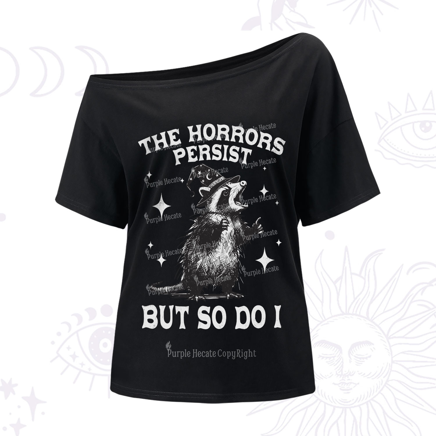 Purplehecate The Horrors Persist But So Do I One Shoulder T-Shirt