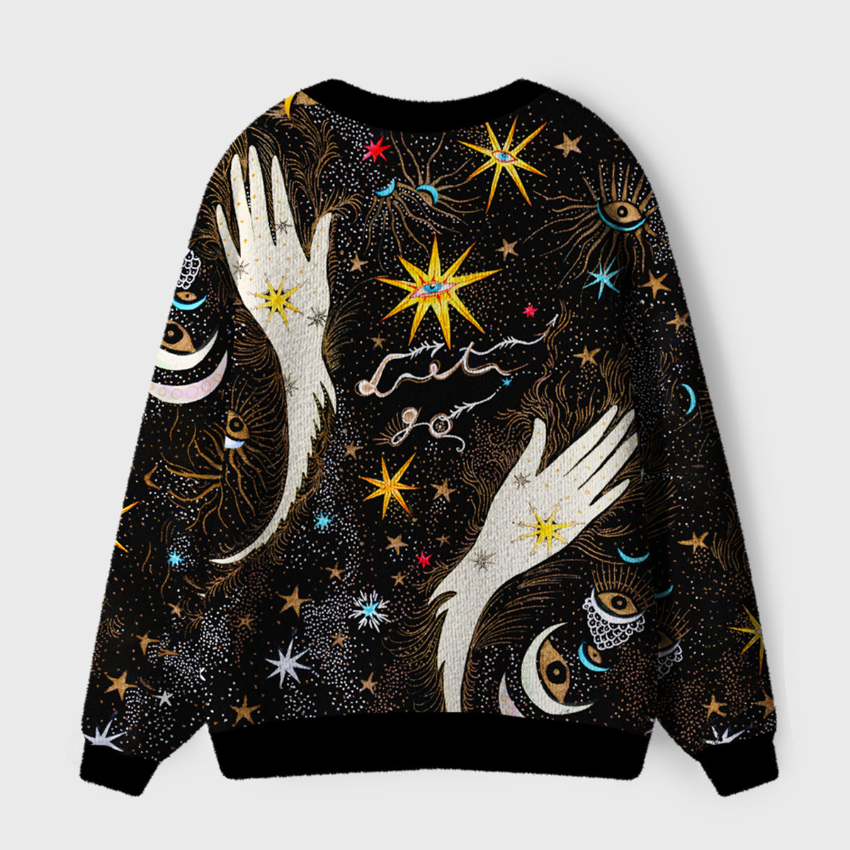 Purplehecate Hands of the Cosmos Ugly Cardigan Sweaters