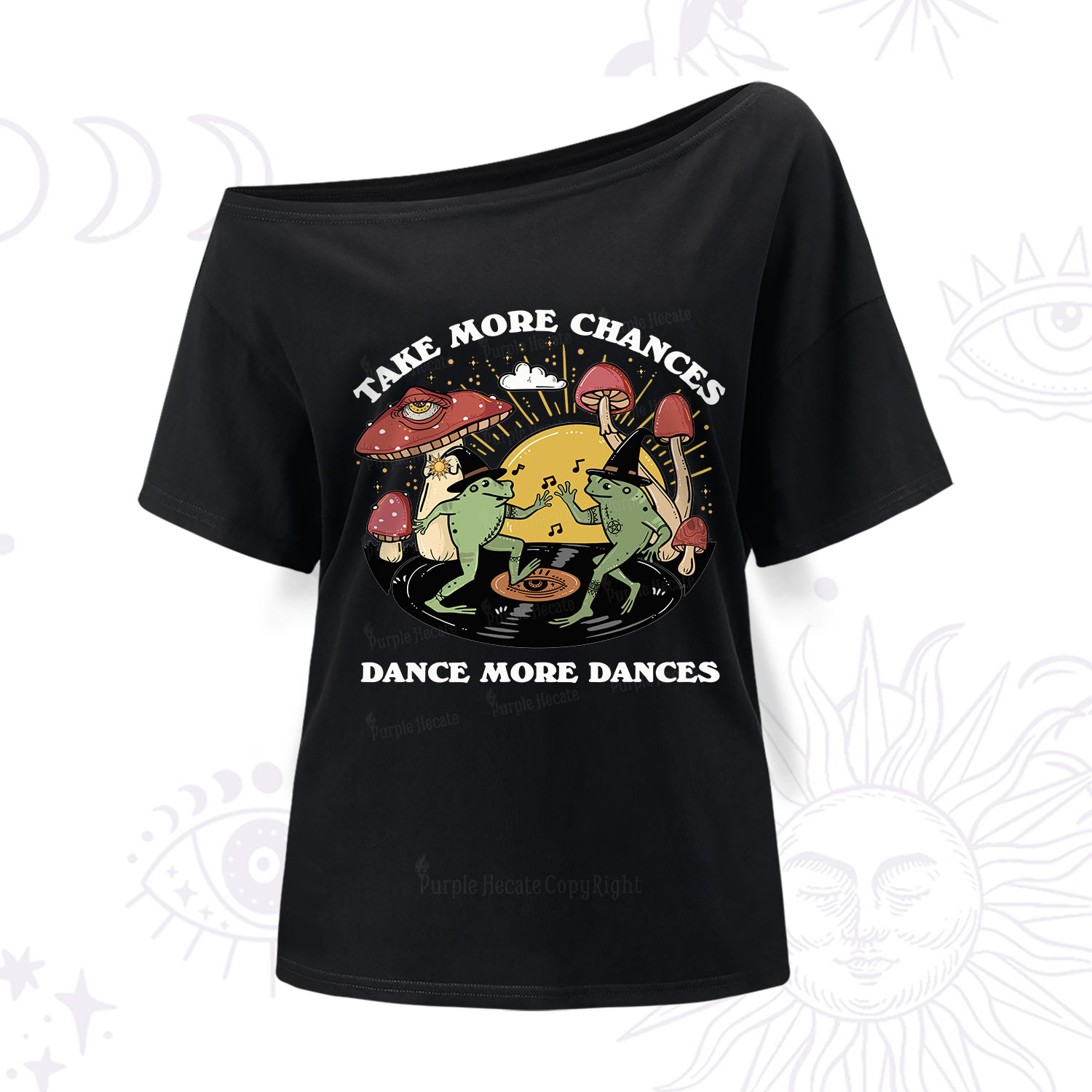 Purplehecate Dancing Frogs One Shoulder T-Shirt