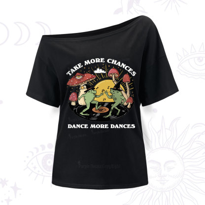 Purplehecate Dancing Frogs One Shoulder T-Shirt