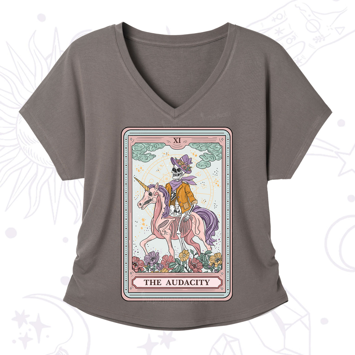 Purplehecate The Audacity Tarot Card V-Neck T-Shirt