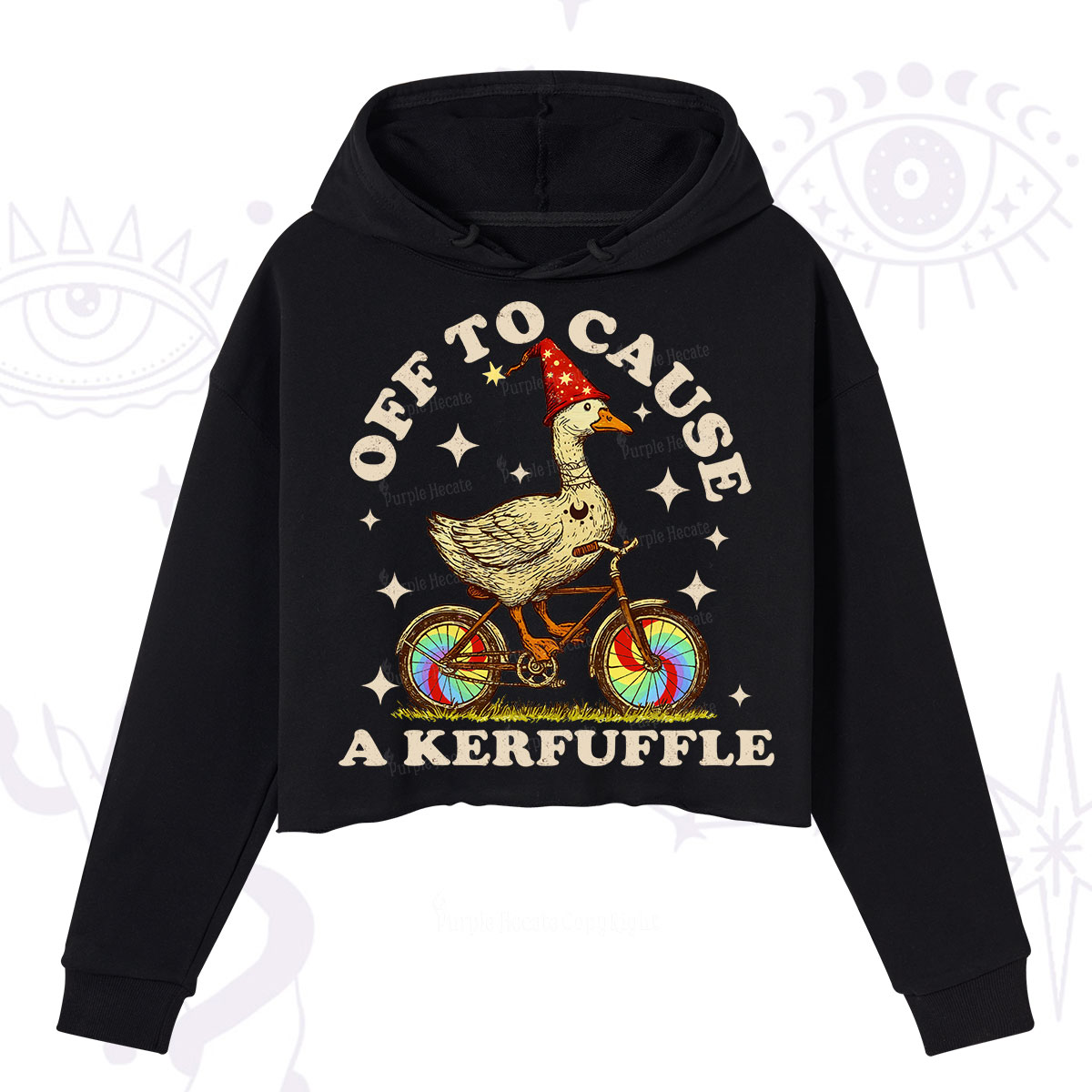 Purplehecate Off to Cause a Kerfuffle Goose Crop Hoodie