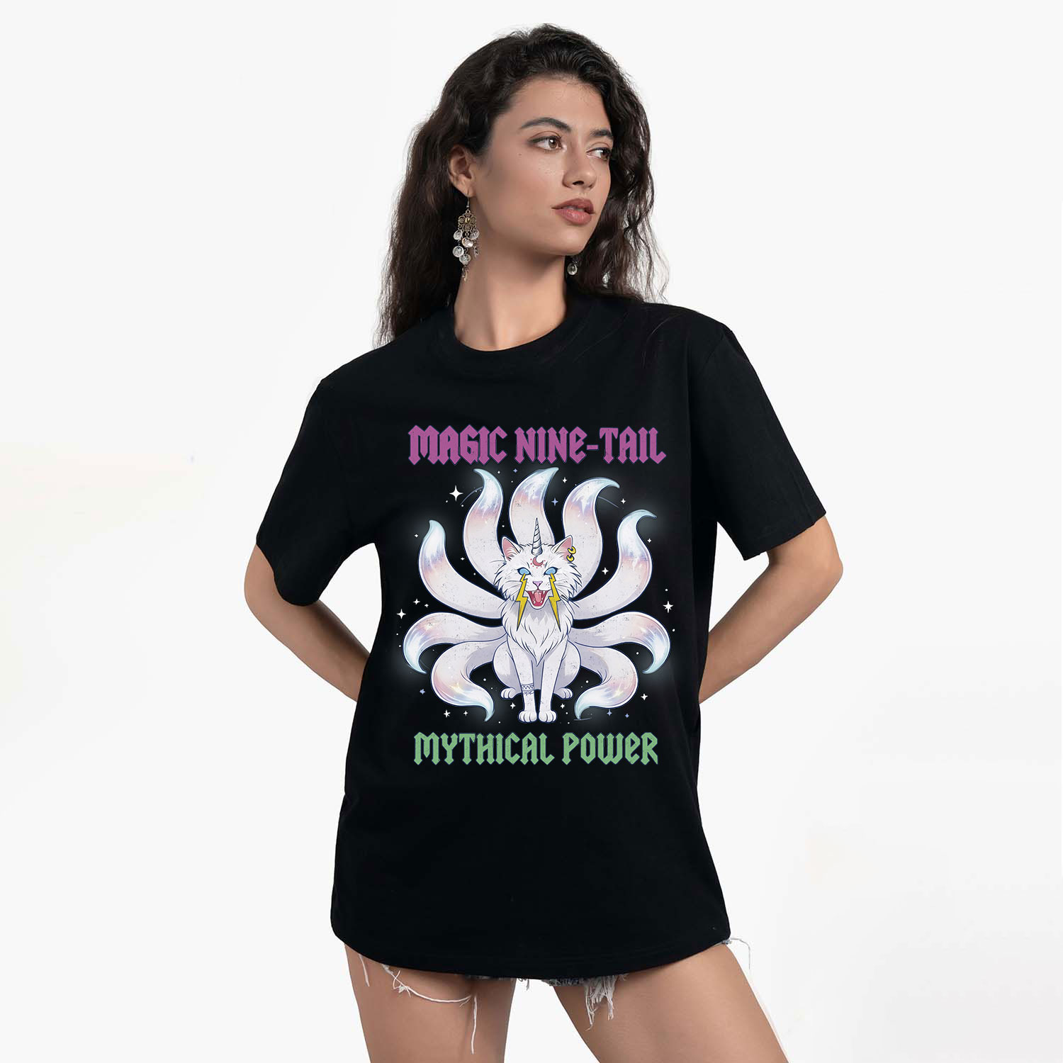 Purplehecate Magic Nine Tail Cat T-Shirt