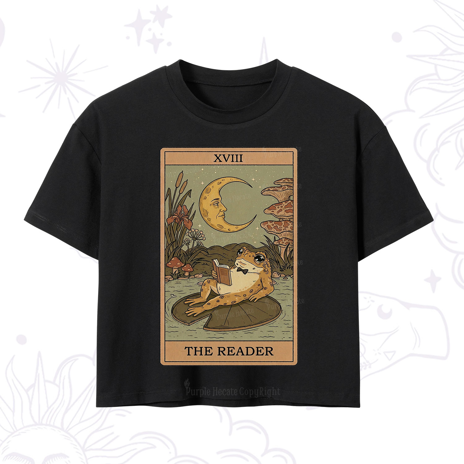 Purplehecate The Reader Frog Tarot Crop T-Shirt