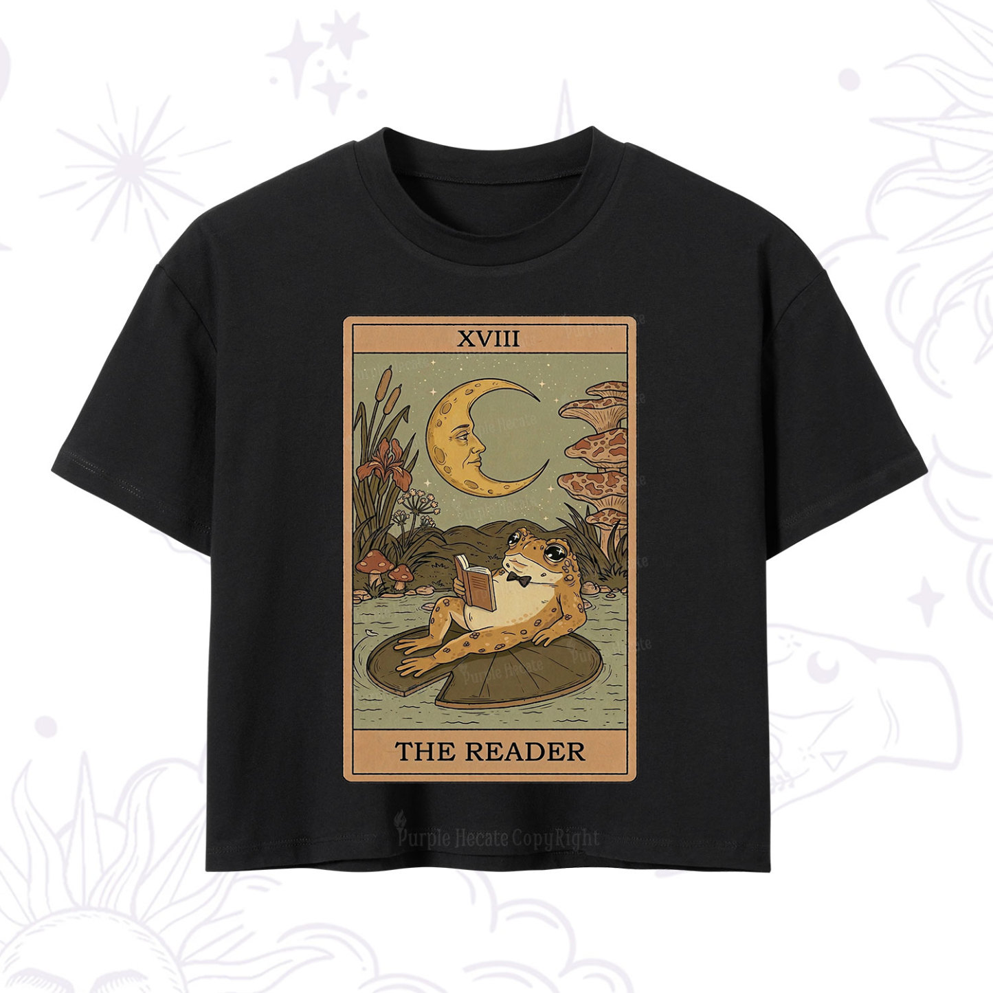 Purplehecate The Reader Frog Tarot Crop T-Shirt
