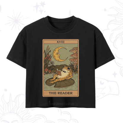 Purplehecate The Reader Frog Tarot Crop T-Shirt