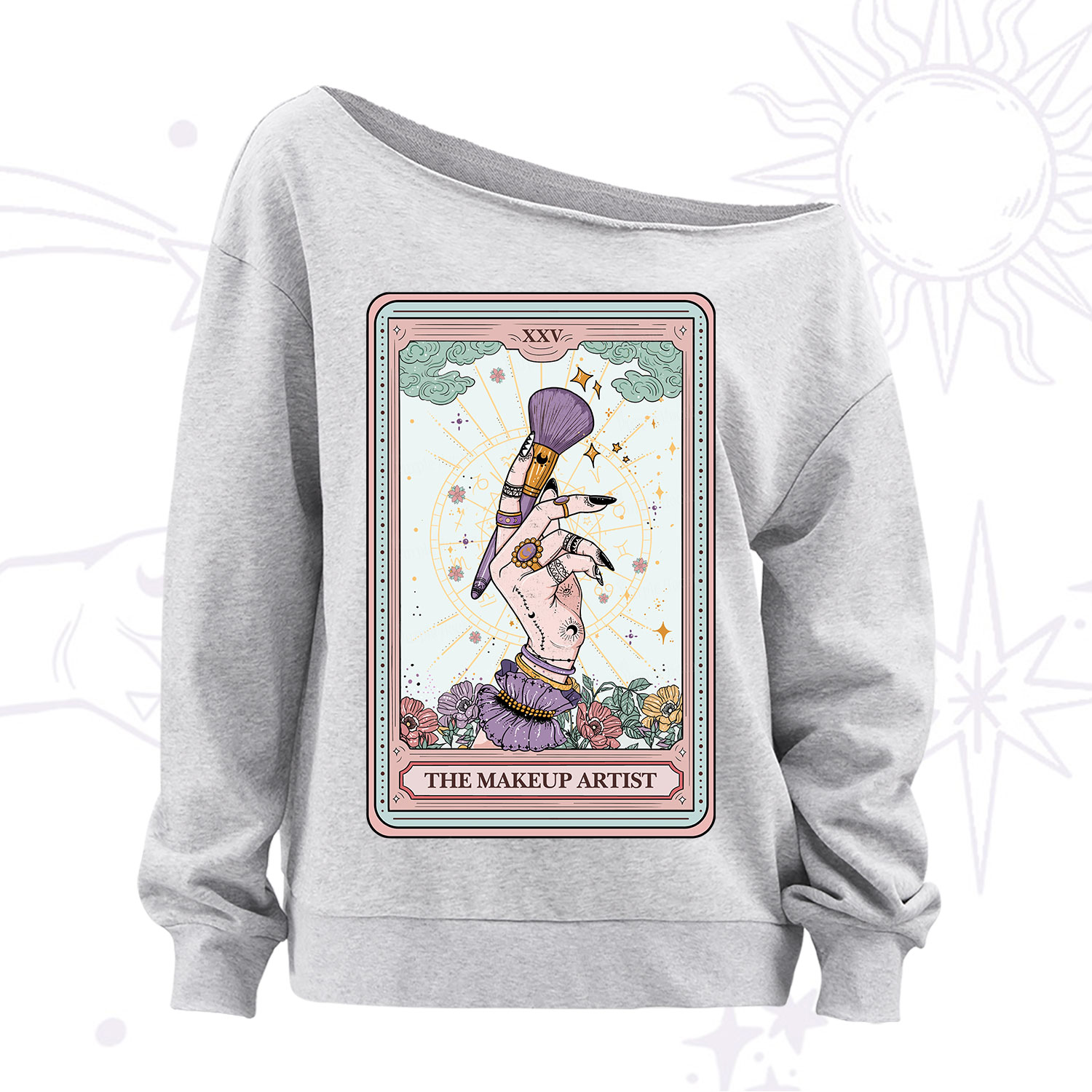 Purplehecate The Makeup Artist Tarot Off The Shoulder Sweatshirt
