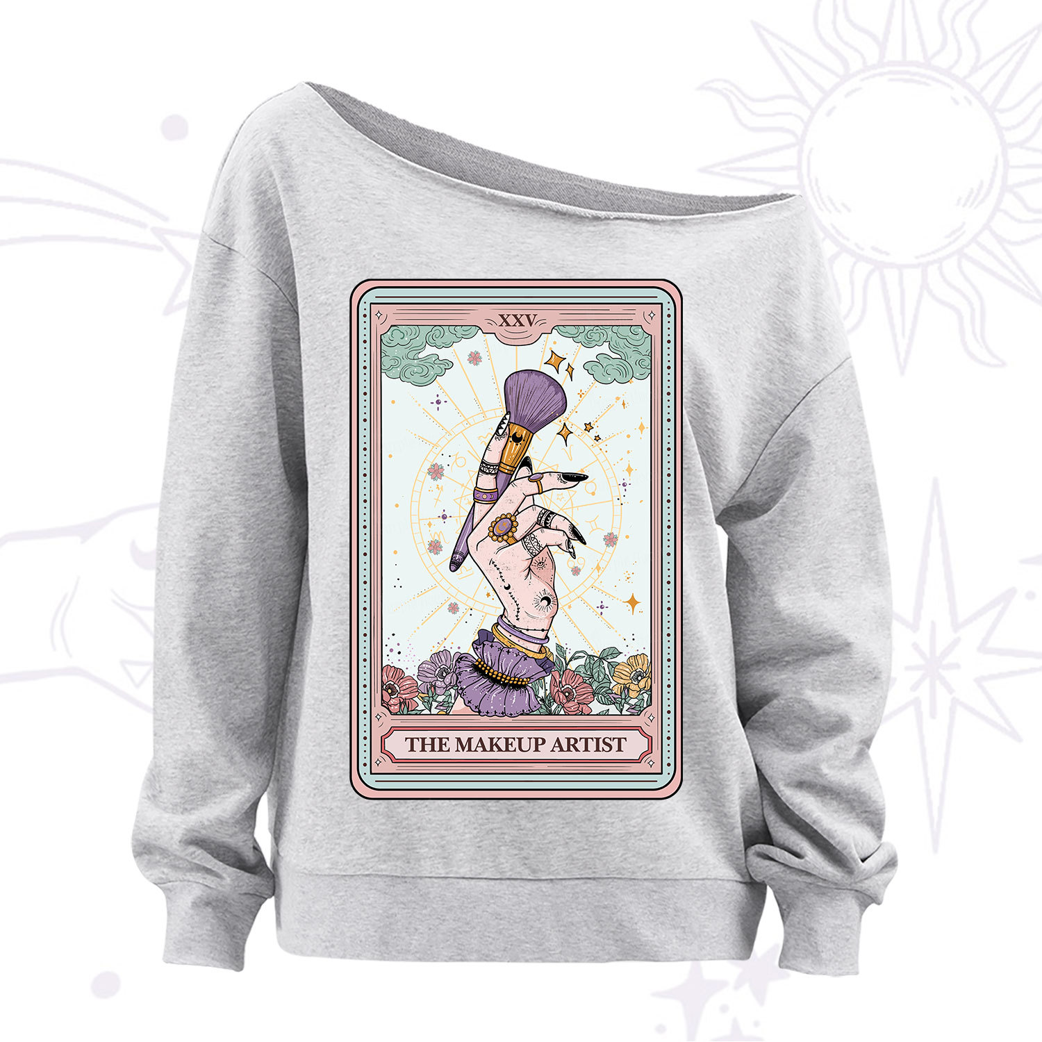 Purplehecate The Makeup Artist Tarot Off The Shoulder Sweatshirt