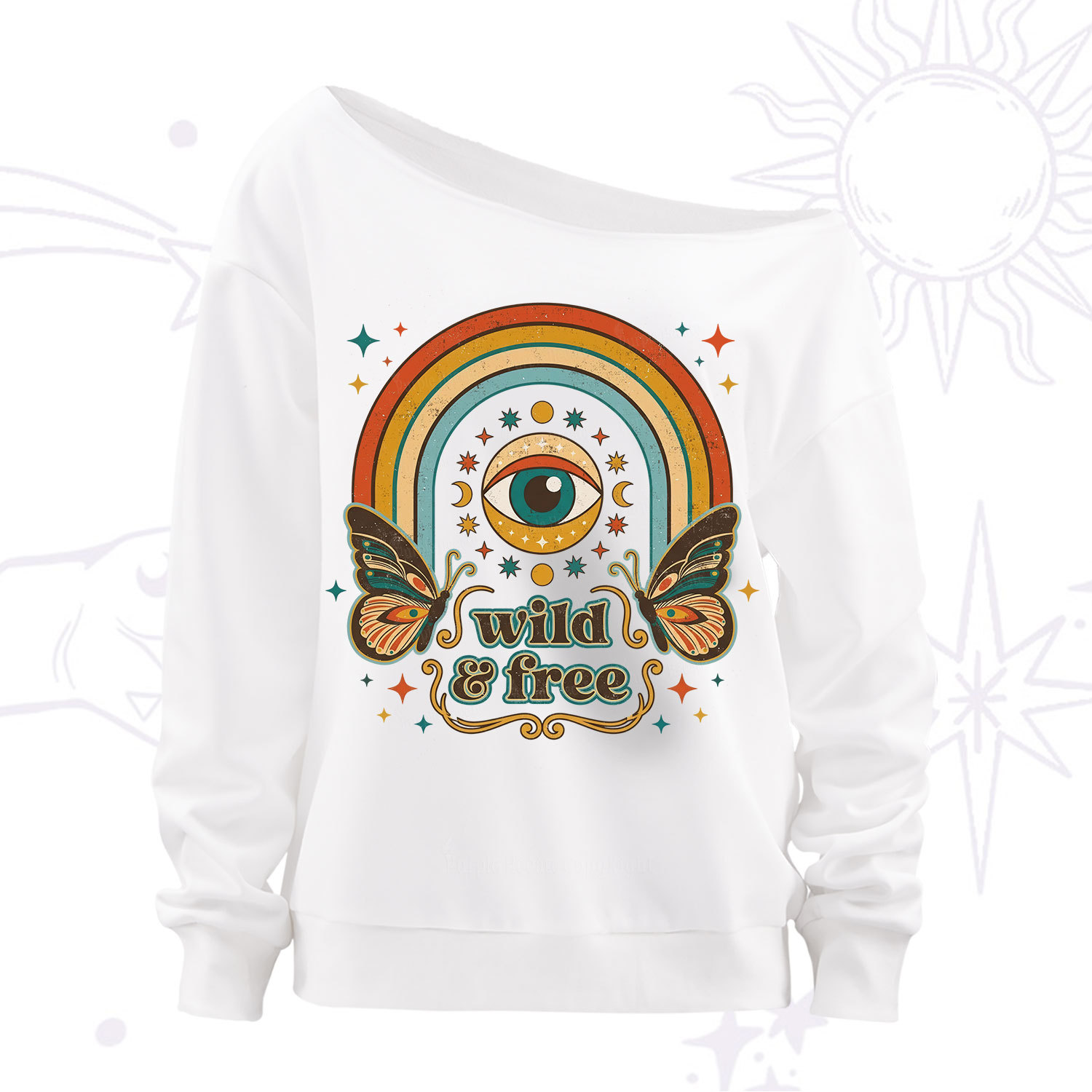 Purplehecate Wild And Free Off The Shoulder Sweatshirt