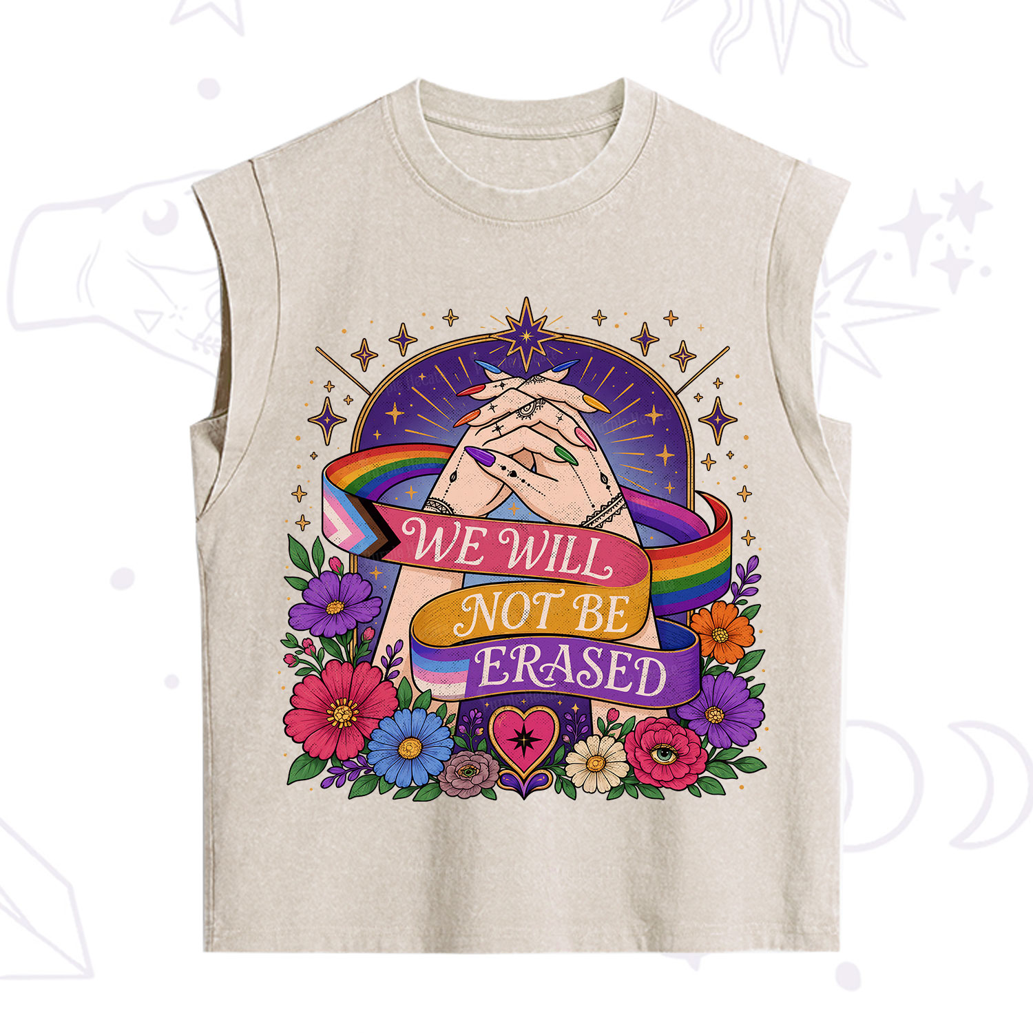 Purplehecate We Will Not Be Erased Pride Vintage Washed Tank