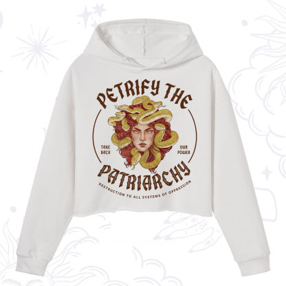 Purplehecate Petrify Patriarchy Medusa Crop Hoodie