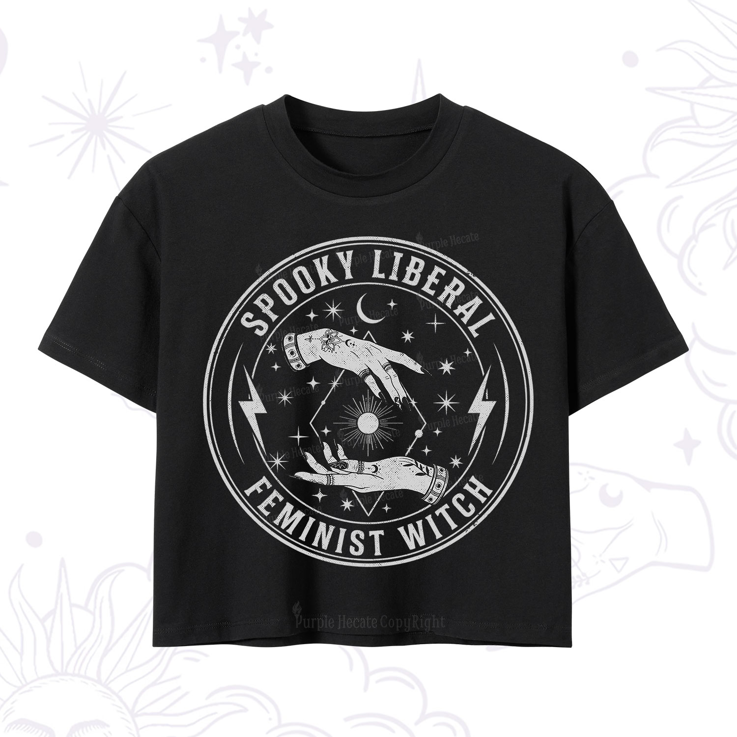 Purplehecate Spooky Liberal Feminist Witch Crop T-Shirt