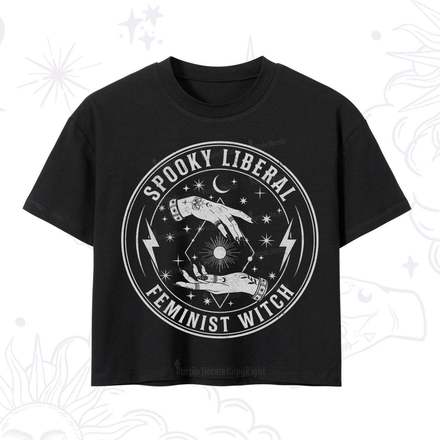 Purplehecate Spooky Liberal Feminist Witch Crop T-Shirt