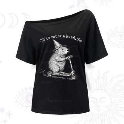 Purplehecate Off to Cause A Kerfuffle One Shoulder T-Shirt