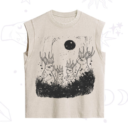 Purplehecate Moonlit Antler Bunny Vintage Washed Tank