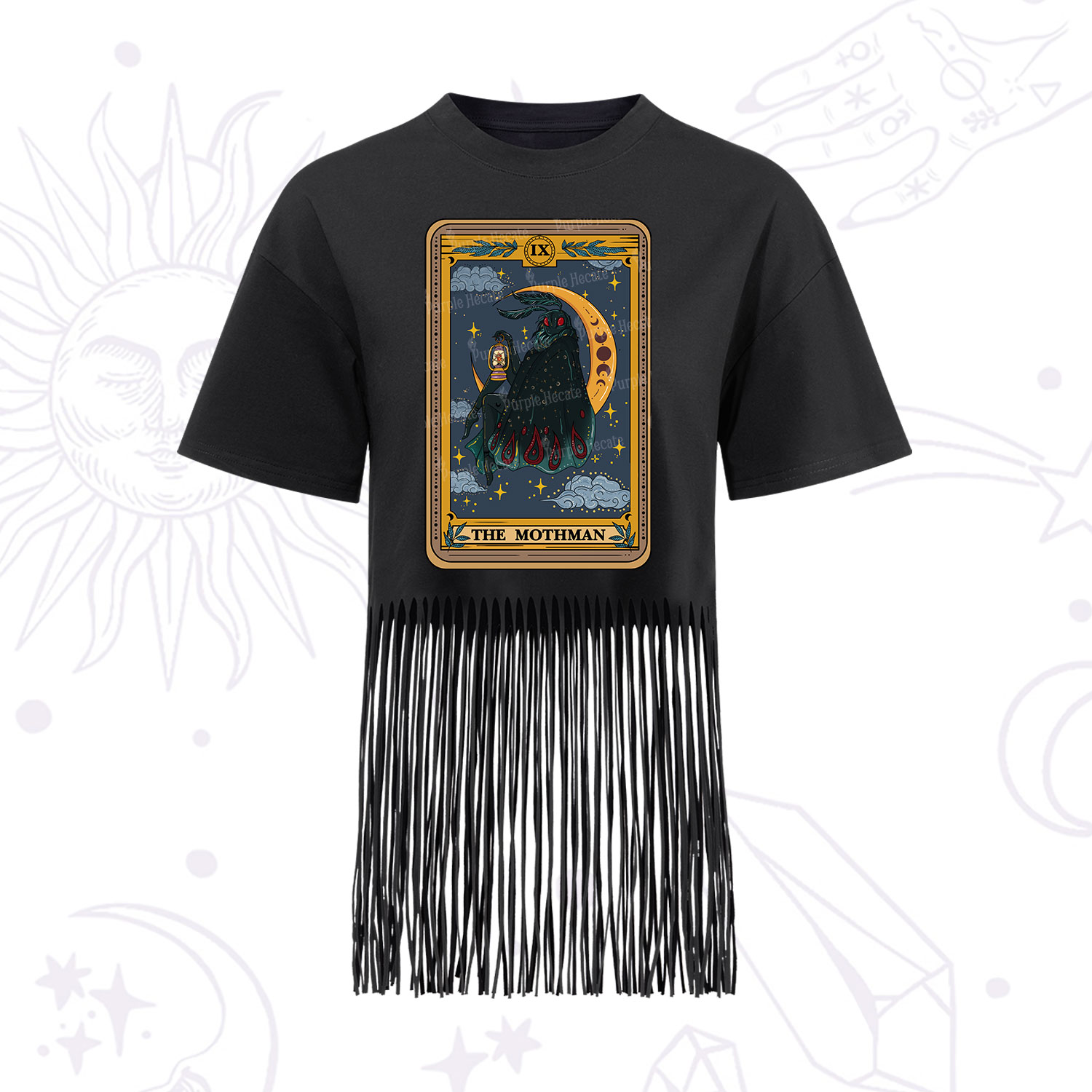 Purplehecate The Mothmen Tarot Fringe Hem T-Shirt