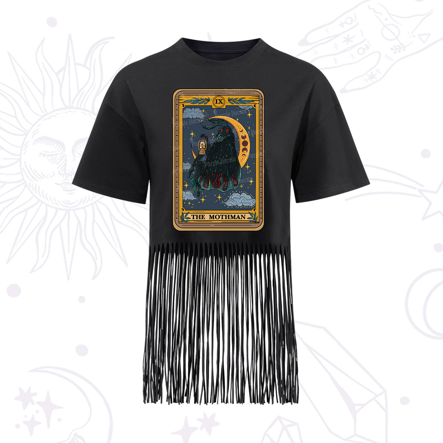 Purplehecate The Mothmen Tarot Fringe Hem T-Shirt