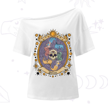 Purplehecate Celestial Pisces Zodiac One-Shoulder T-Shirt